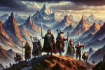 Band of Adventuring Heroes on a Mountain Top